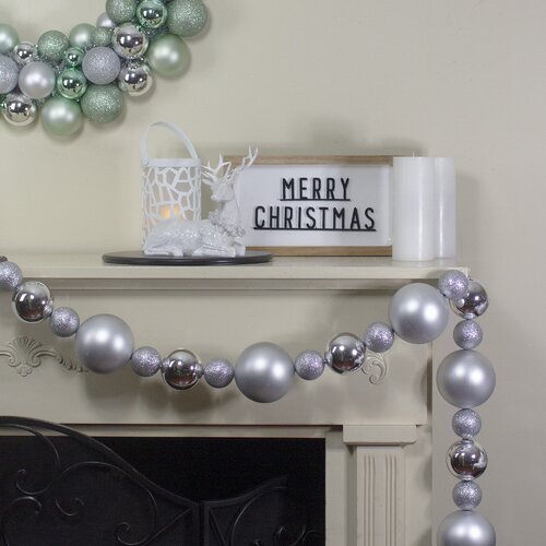 Northlight 6' Shatterproof Ball 3-Finish Christmas Garland & Reviews ...